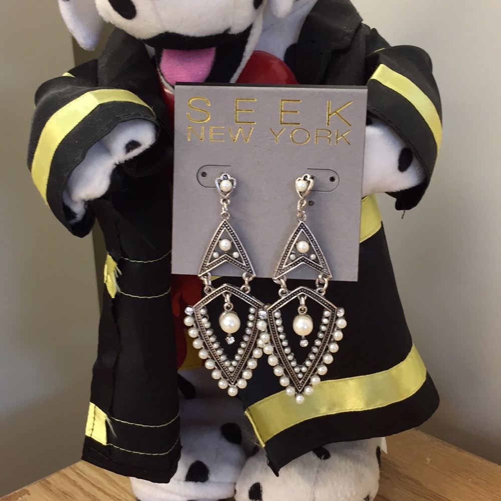 SEEK New York Silver-tone Metal & Pearl Earrings